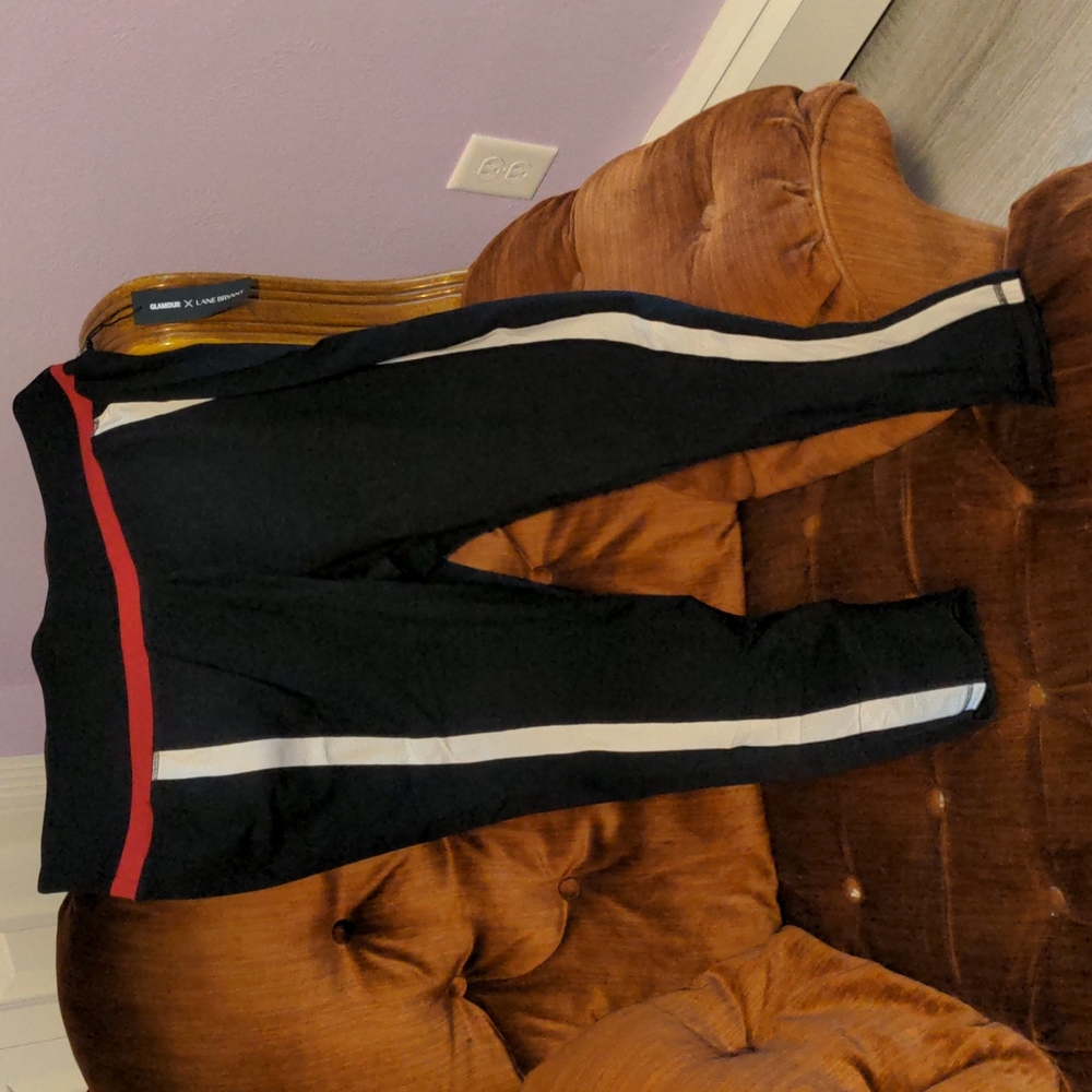 Glamour Lane Bryant leggings black red white NWT 22/24